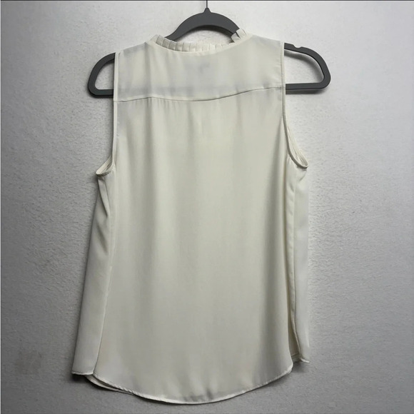Ann Taylor Tank Blouse Ivory White S Pleat Front - Picture 2 of 7